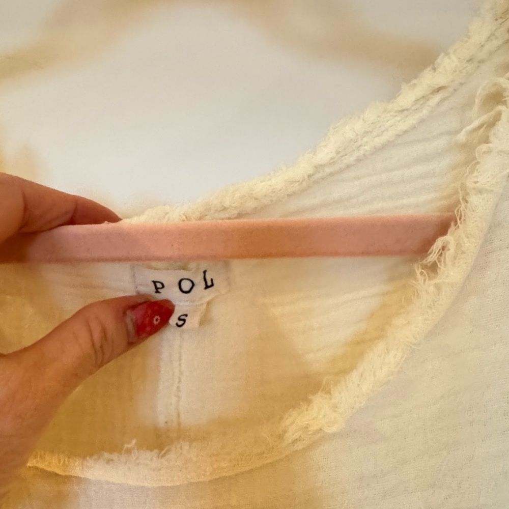 POL Cream Relaxed Ruffled Blouse - Picture 3 of 12